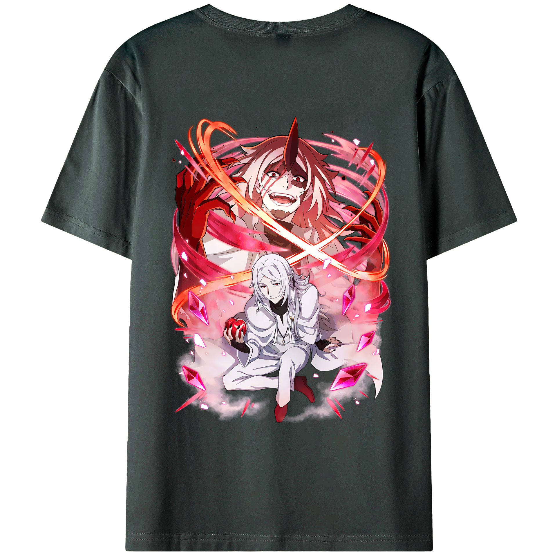 （画像用） 文豪ストレイドッグス Bungo Stray Dogs 綿100％ メンズ半袖Tシャツ（バックプリント） 通気性